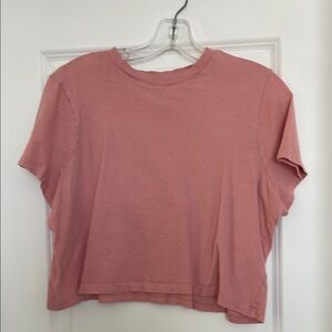 Madewell Pink Boxy Crop T-Shirt